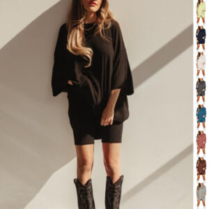 🖤 Effortless Edge – Oversized T-Shirt & Biker Shorts Set