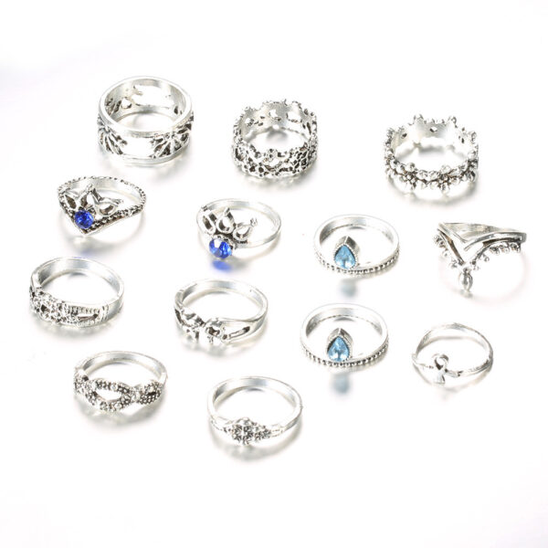 💍Boho Royalty 13-Piece Silver Ring Set - Image 3