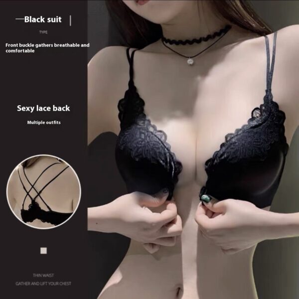 💞LaceBloom Front-Buckle White Bra – Comfort Meets Elegance - Image 5