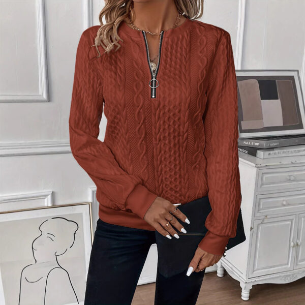 🧥Chic Knit Zipper Front Sweater – Soft & Elegance - Image 2