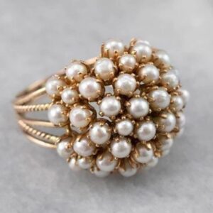 💍Pearl Bloom Vintage Cluster Ring