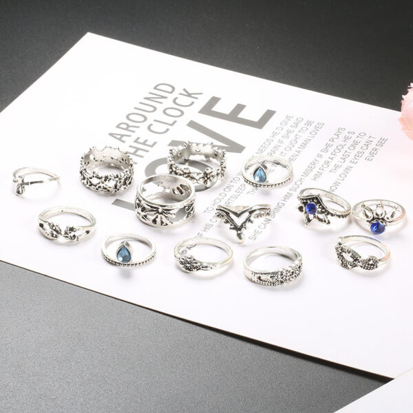💍Boho Royalty 13-Piece Silver Ring Set - Image 2