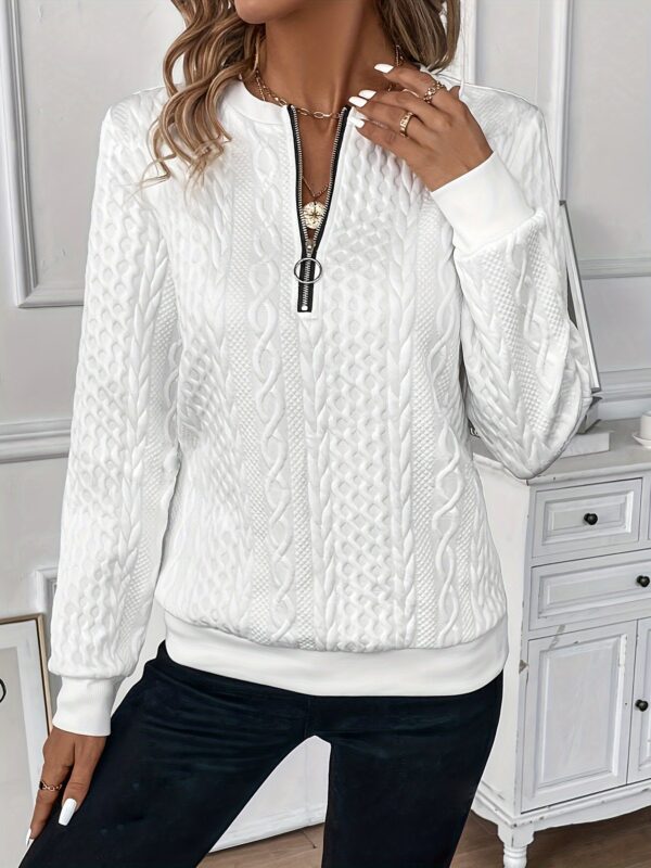 🧥Chic Knit Zipper Front Sweater – Soft & Elegance - Image 7