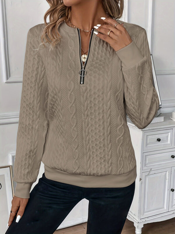 🧥Chic Knit Zipper Front Sweater – Soft & Elegance - Image 10
