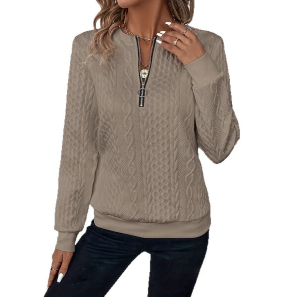 🧥Chic Knit Zipper Front Sweater – Soft & Elegance - Image 6