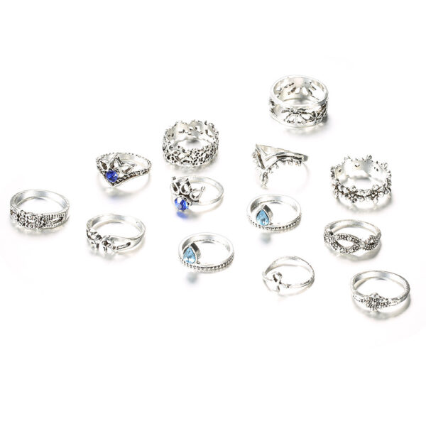 💍Boho Royalty 13-Piece Silver Ring Set - Image 4