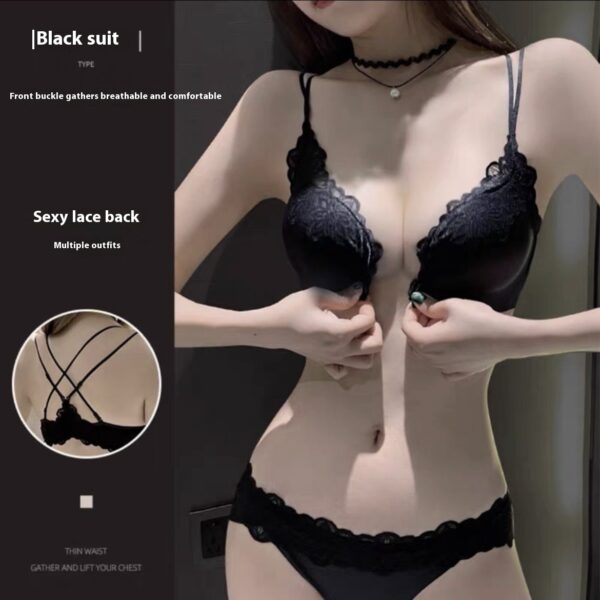 💞LaceBloom Front-Buckle White Bra – Comfort Meets Elegance - Image 9