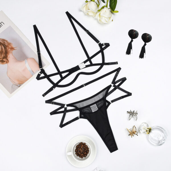 💃Midnight Temptress – Bare Elegance Sequin Lingerie Set - Image 5