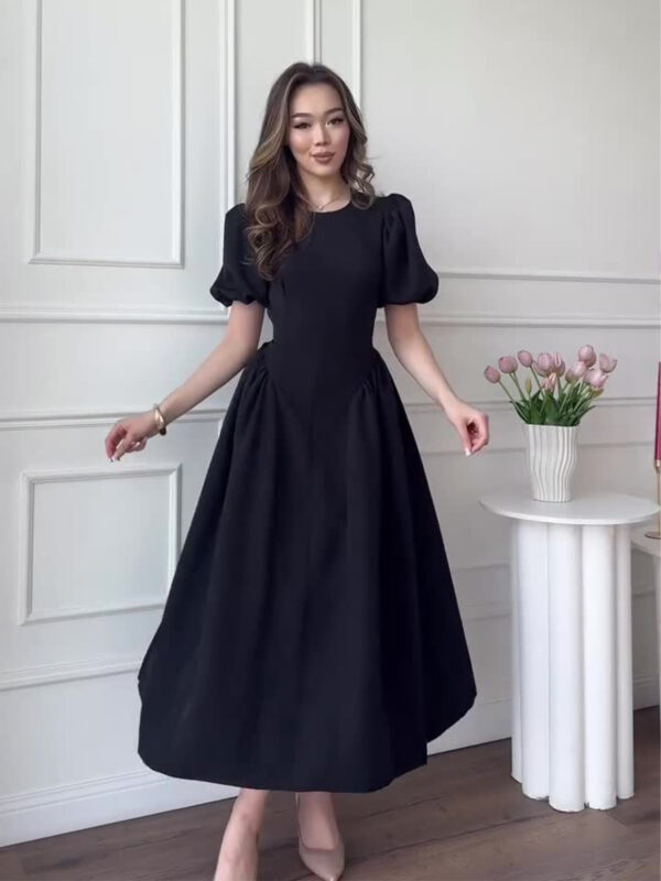 💙 Grace in Every Step – The Soft Elegance Puff Sleeve Maxi Dress Slip into timeless style — and let confidence flow with every step. - Image 5
